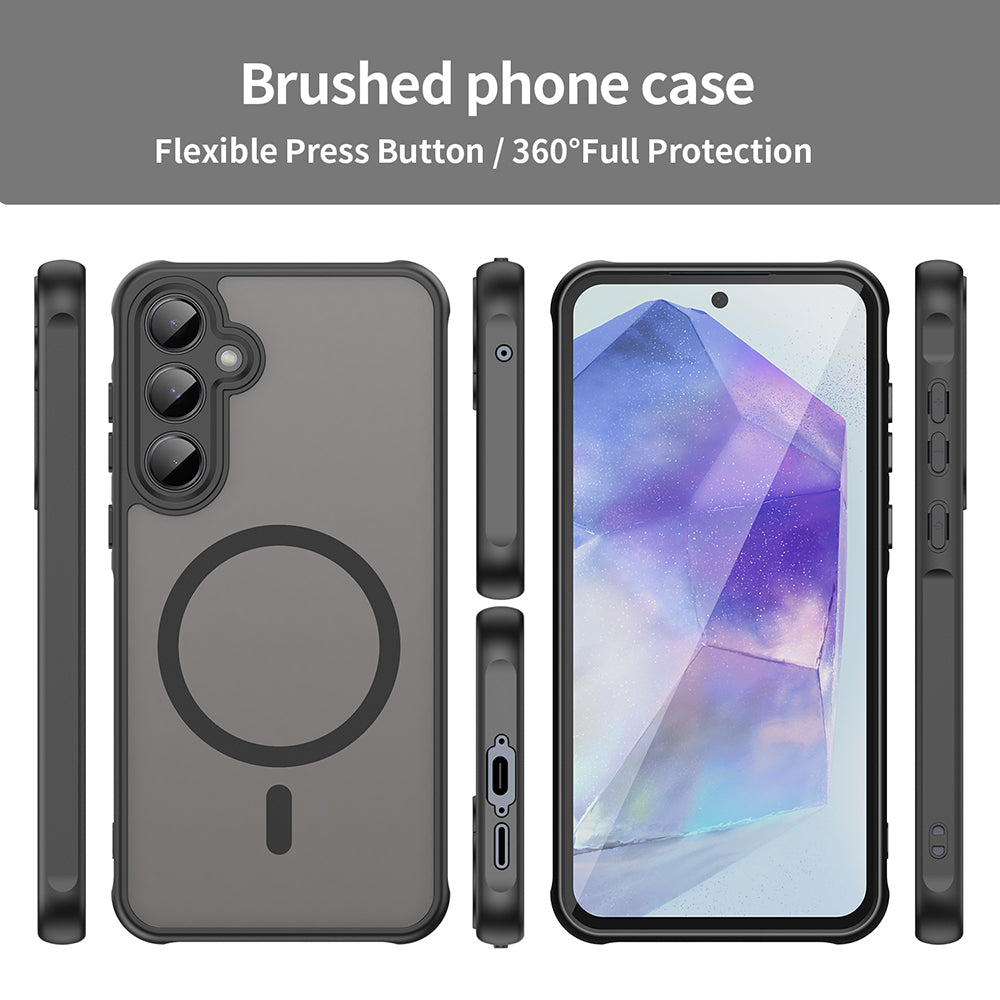 Coque MagSafe pour Samsung Galaxy A35 5G A356, Techsuit, HaloFrost II, Noire