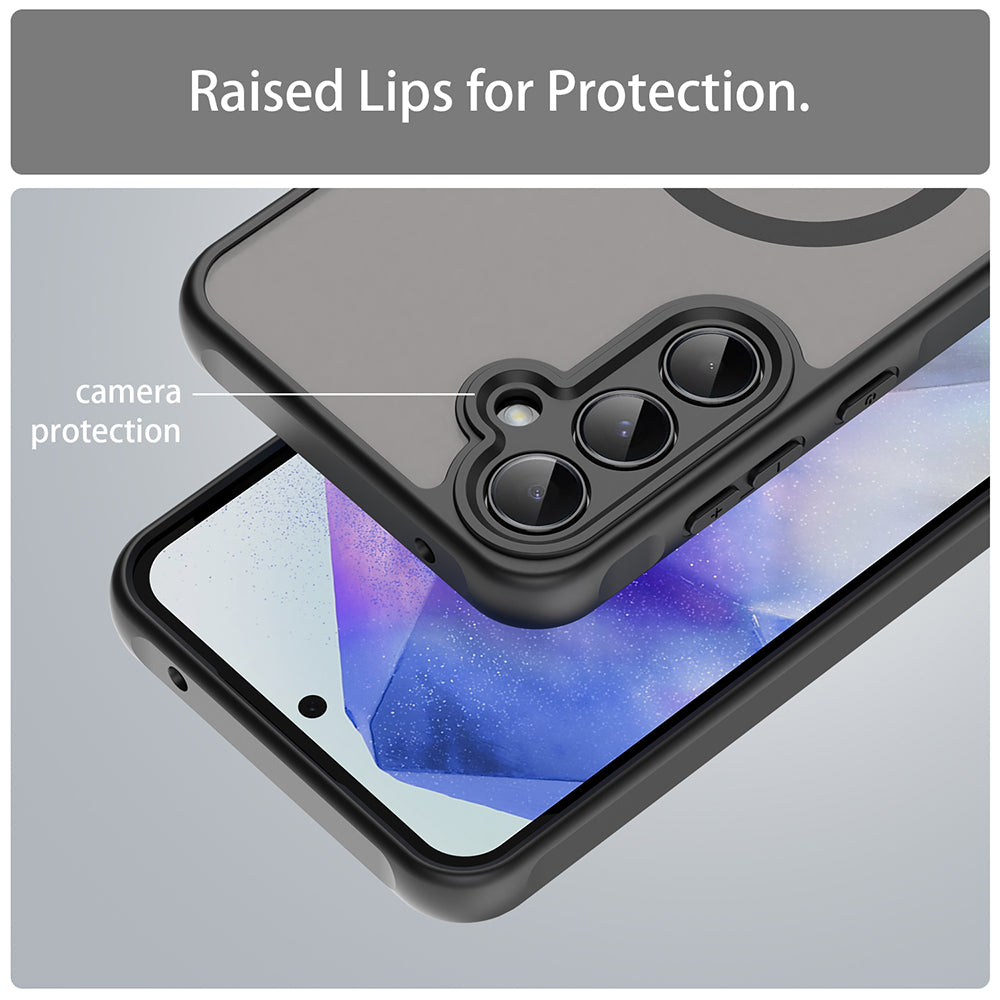 Coque MagSafe pour Samsung Galaxy A35 5G A356, Techsuit, HaloFrost II, Noire