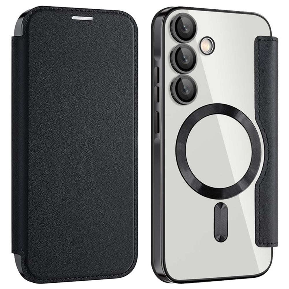 Coque MagSafe pour Samsung Galaxy A35 5G A356, Techsuit, SmartMag Book, Noire