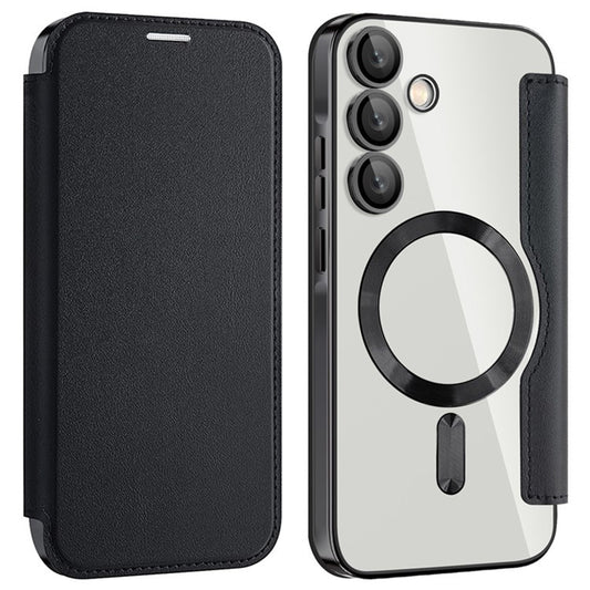 Coque MagSafe pour Samsung Galaxy A35 5G A356, Techsuit, SmartMag Book, Noire