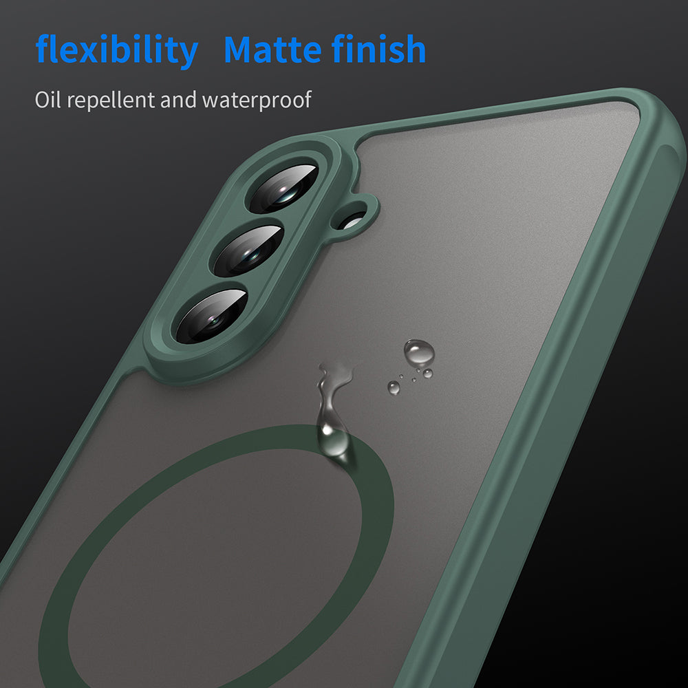 Coque MagSafe pour Samsung Galaxy A36 A366, Techsuit, HaloFrost II, Vert