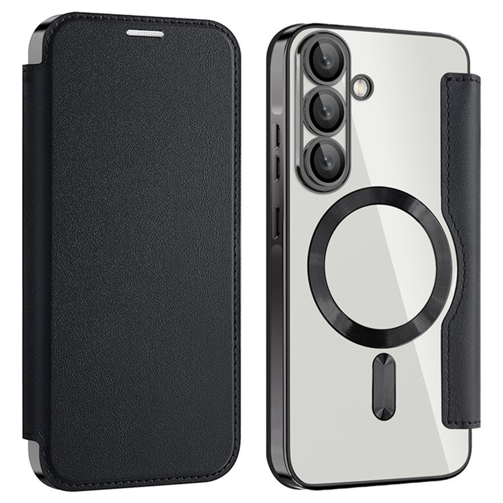 Coque MagSafe pour Samsung Galaxy A36 A366, Techsuit, SmartMag Book, Noire