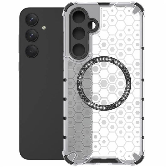 Coque MagSafe pour Samsung Galaxy A55 5G A556, Techsuit, HoneyComb Shield, Blanche