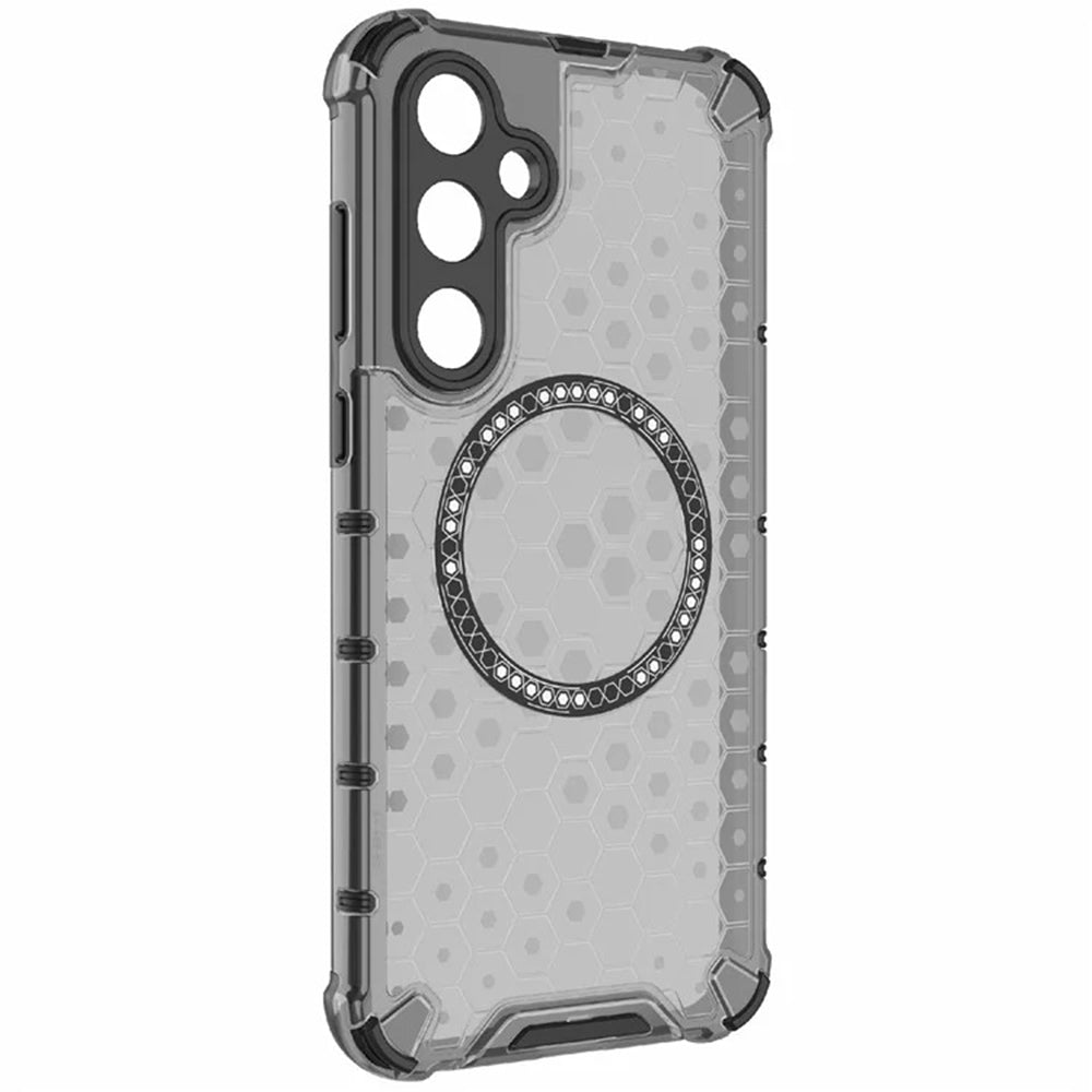 Coque MagSafe pour Samsung Galaxy A55 5G A556, Techsuit, HoneyComb Shield, Noire