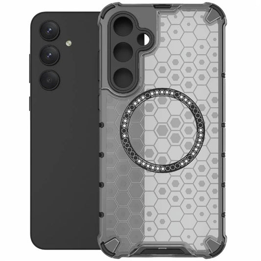 Coque MagSafe pour Samsung Galaxy A55 5G A556, Techsuit, HoneyComb Shield, Noire