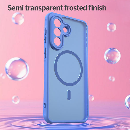 Coque MagSafe pour Samsung Galaxy A56 A566, Techsuit, HaloFrost II, Bleue