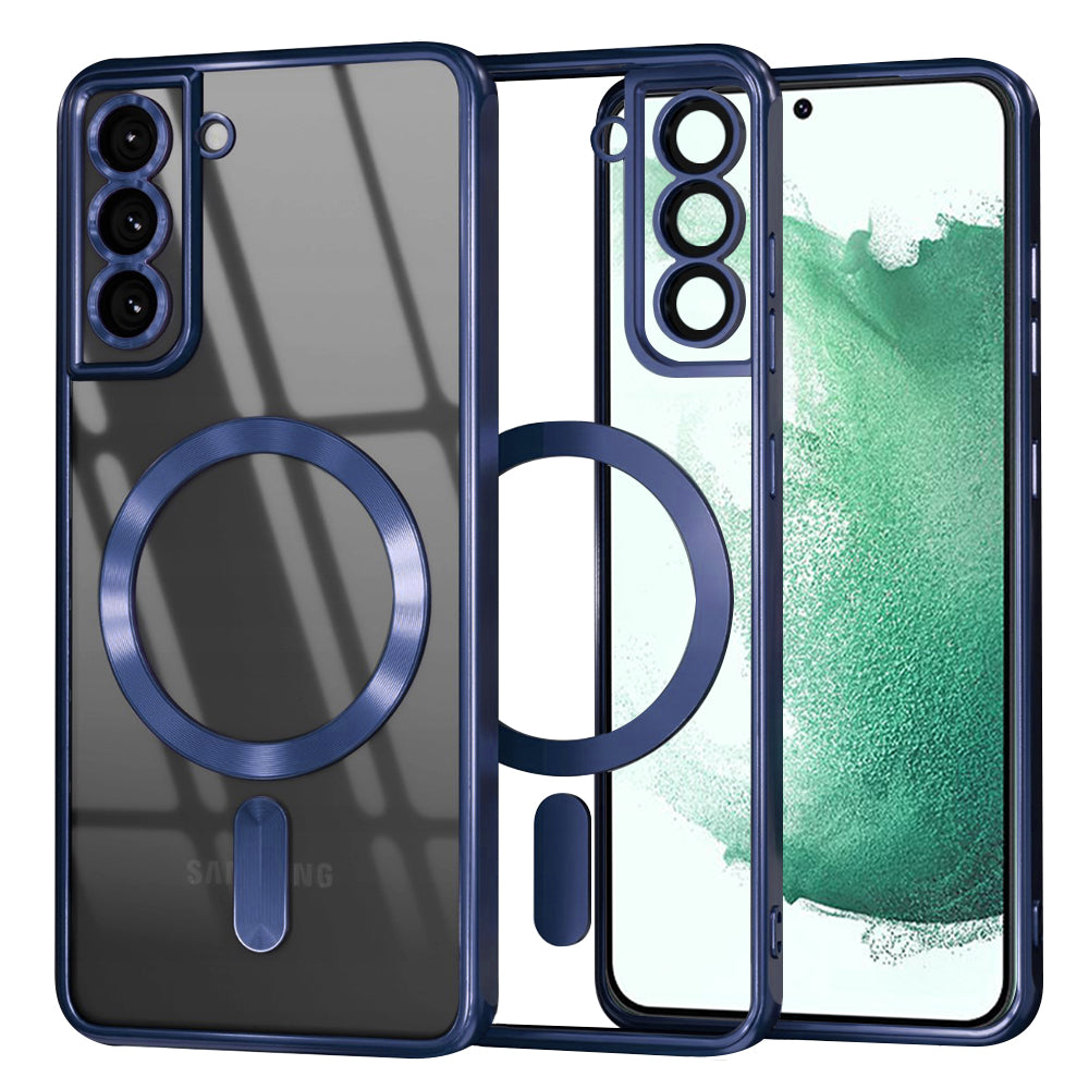 Coque MagSafe pour Samsung Galaxy S22+ 5G S906, Techsuit, Luxury Crystal, Bleu Foncé