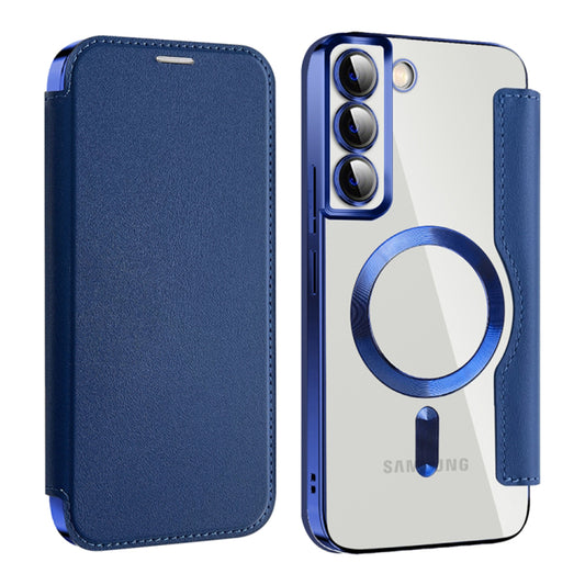 Coque MagSafe pour Samsung Galaxy S22+ 5G S906, Techsuit, SmartMag Book, Bleue