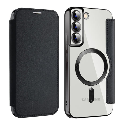 Coque MagSafe pour Samsung Galaxy S22+ 5G S906, Techsuit, SmartMag Book, Noire