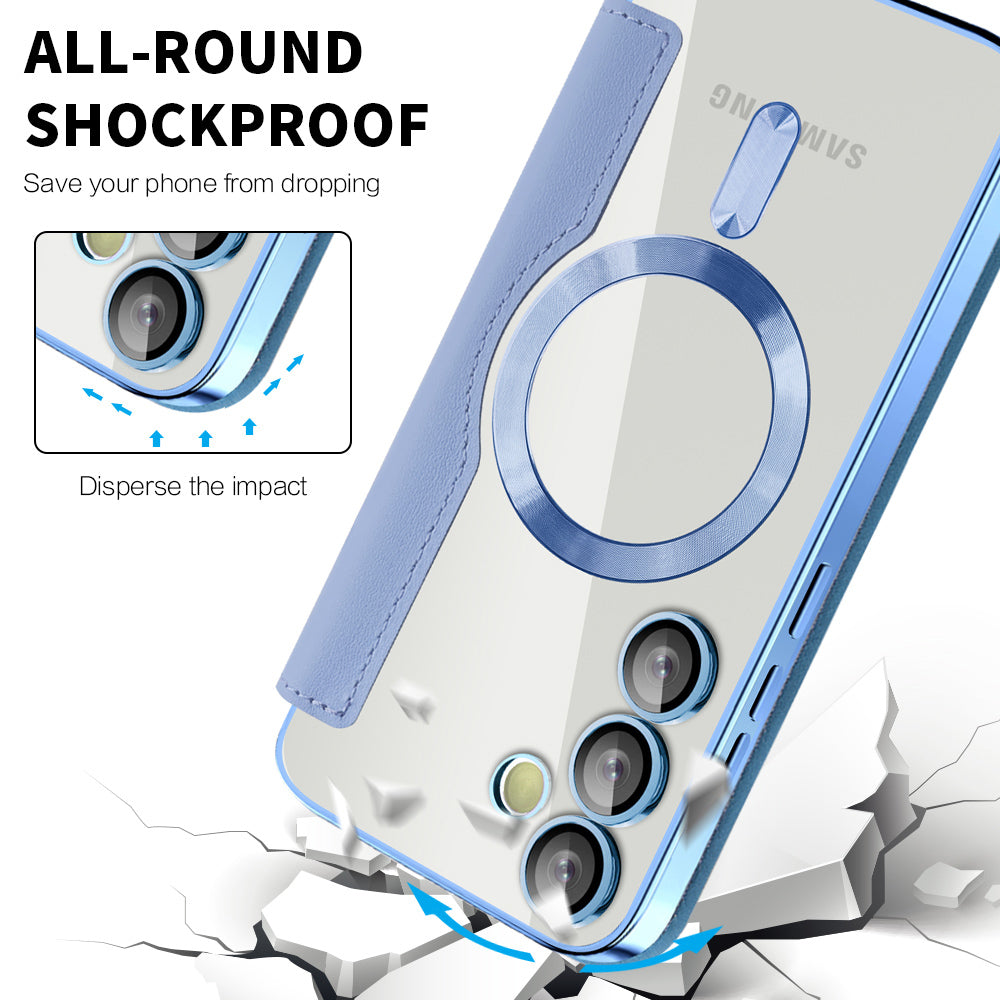 Coque MagSafe pour Samsung Galaxy S23 FE S711, Techsuit, SmartMag Book, Bleu