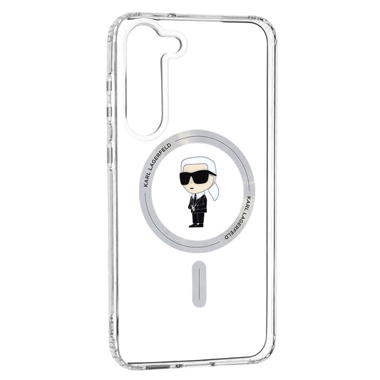 Coque MagSafe pour Samsung Galaxy S23+ S916, Karl Lagerfeld, IML Ikonik Karl, Transparente