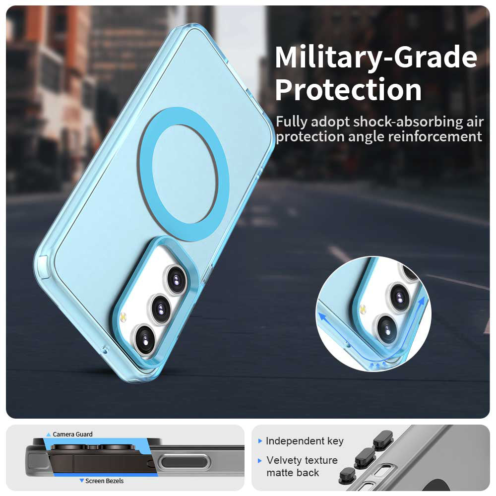 Coque MagSafe pour Samsung Galaxy S23+ S916, Techsuit, CandyCase, Bleue