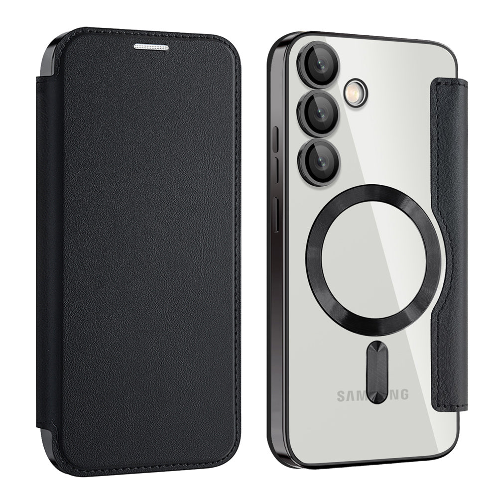 Coque MagSafe pour Samsung Galaxy S23+ S916, Techsuit, SmartMag Book, Noire