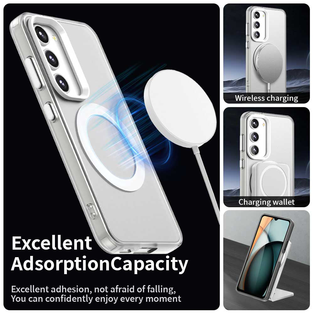 Coque MagSafe pour Samsung Galaxy S23 S911, Techsuit, CandyCase, Blanche