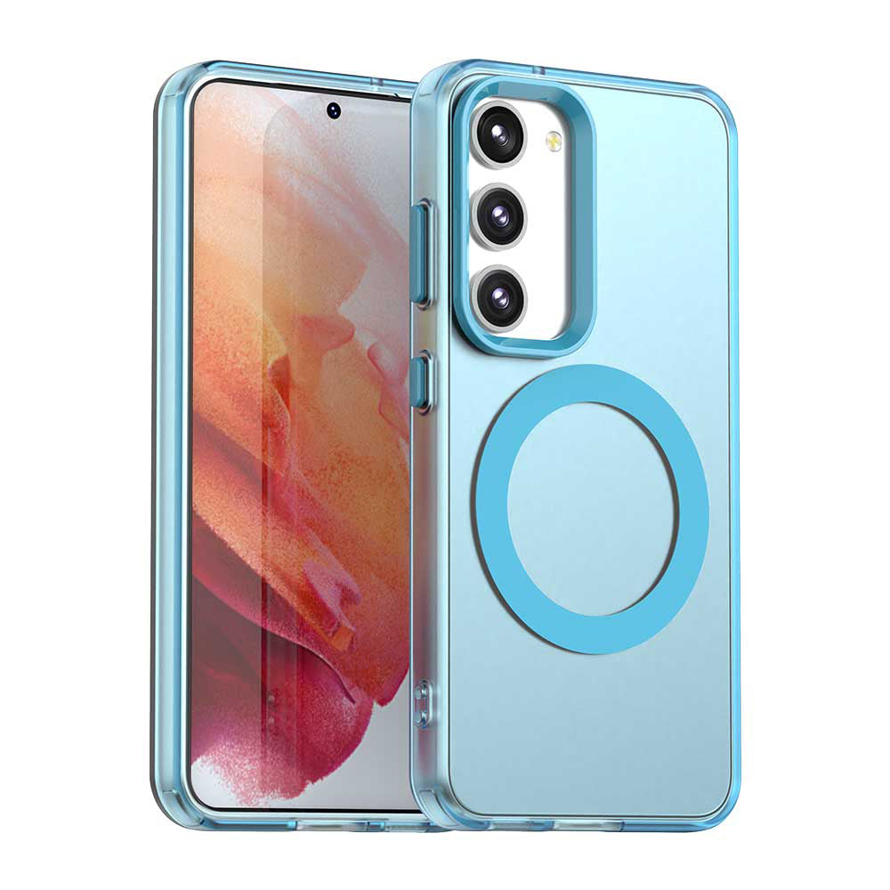 Coque MagSafe pour Samsung Galaxy S23 S911, Techsuit, CandyCase, Bleue