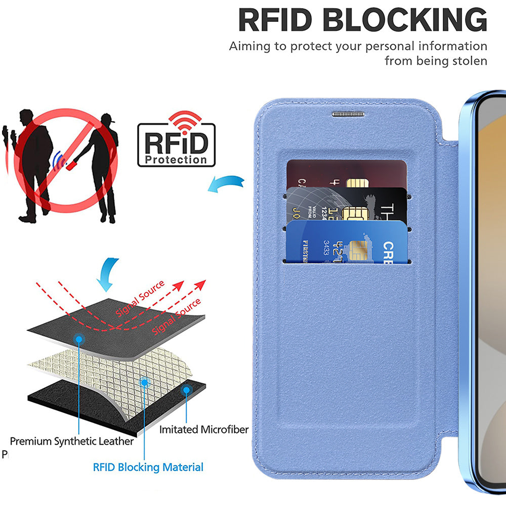 Coque MagSafe pour Samsung Galaxy S23 S911, Techsuit, SmartMag Book, Bleu