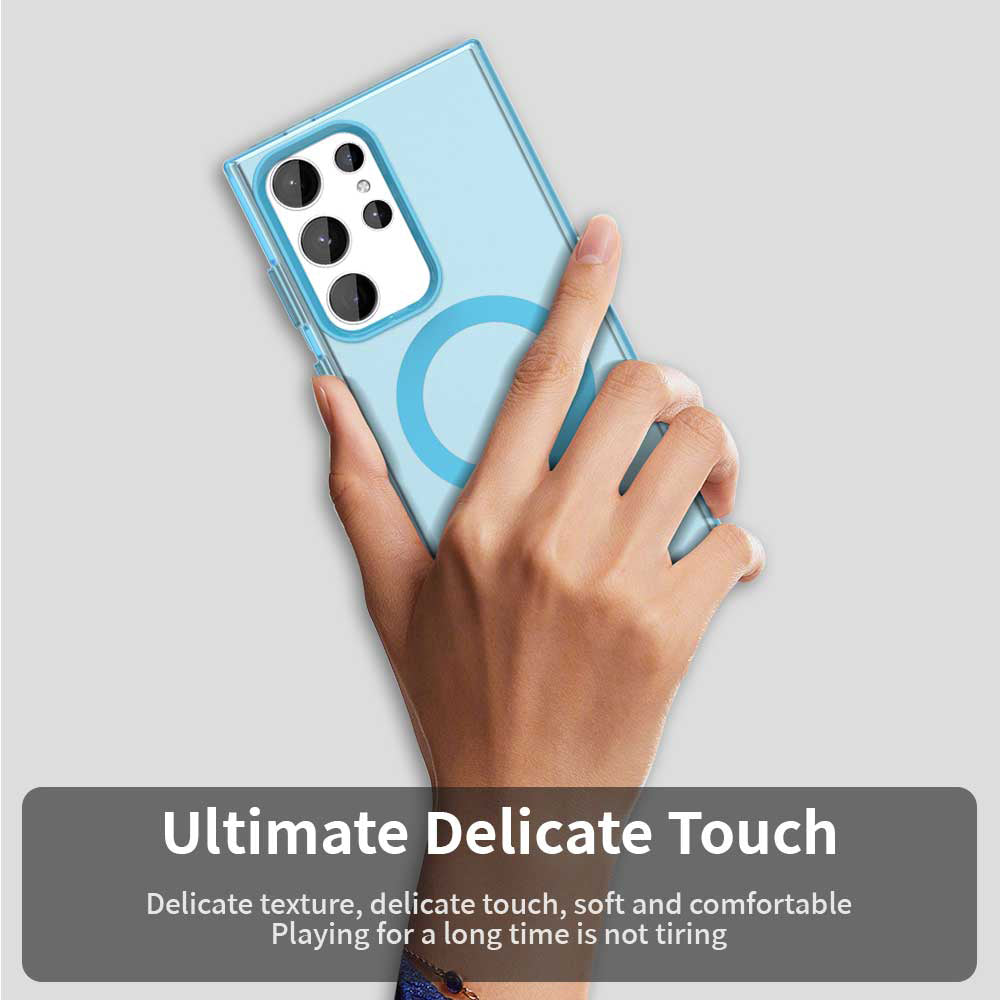 Coque MagSafe pour Samsung Galaxy S23 Ultra S918, Techsuit, CandyCase, Bleue