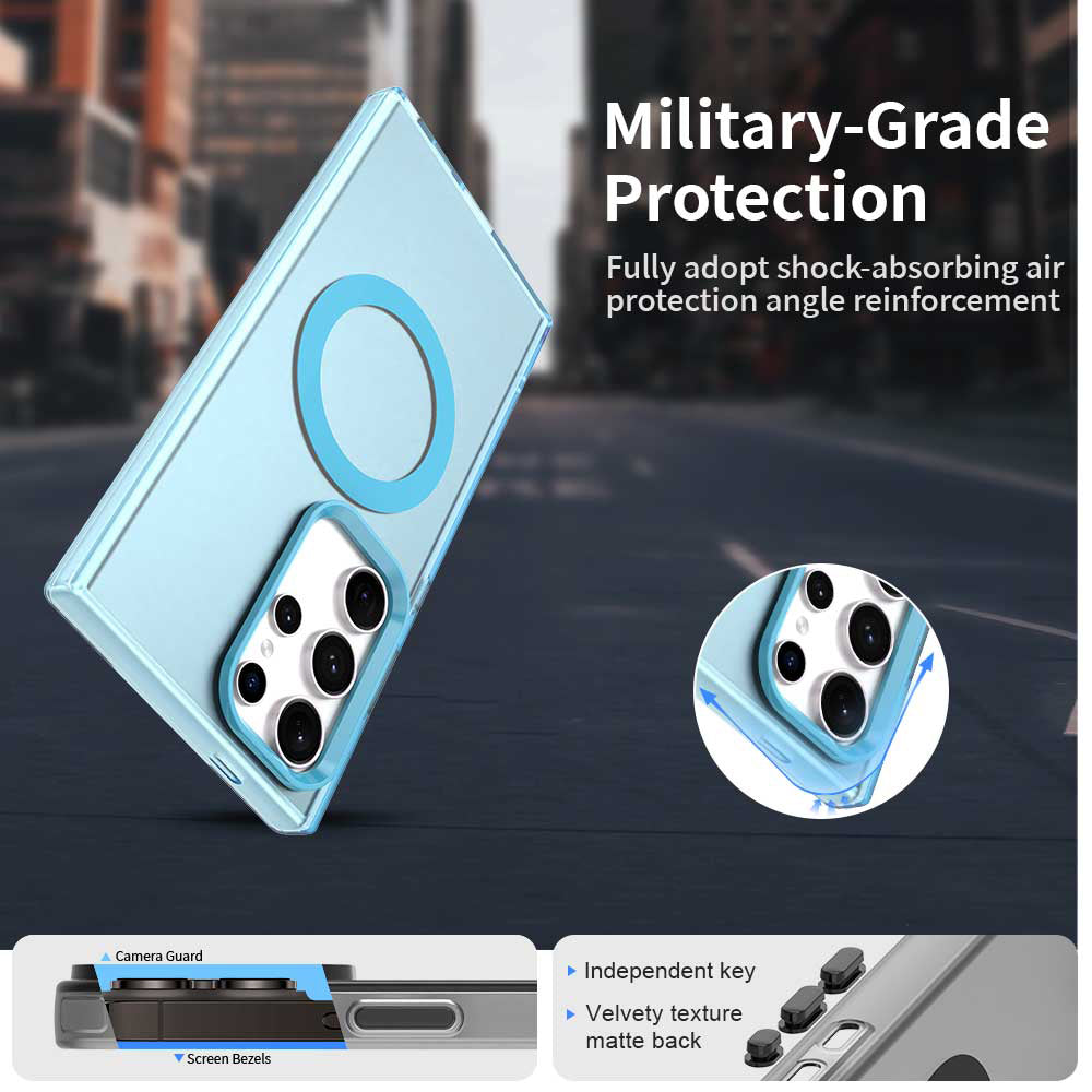 Coque MagSafe pour Samsung Galaxy S23 Ultra S918, Techsuit, CandyCase, Bleue