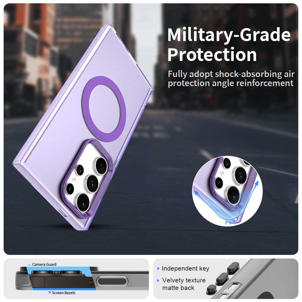 Coque MagSafe pour Samsung Galaxy S23 Ultra S918, Techsuit, CandyCase, Violet