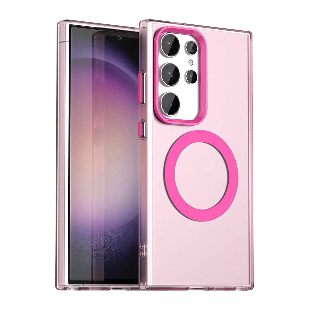 Coque MagSafe pour Samsung Galaxy S23 Ultra S918, Techsuit, CandyCase, Rose