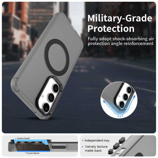 Coque MagSafe pour Samsung Galaxy S24 FE S721, Techsuit, CandyCase, Noire