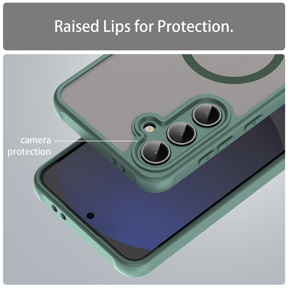 Coque MagSafe pour Samsung Galaxy S24 FE S721, Techsuit, HaloFrost II, Vert
