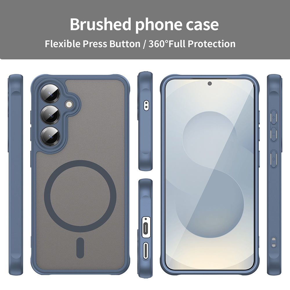 Coque MagSafe pour Samsung Galaxy S24+ S926, Techsuit, HaloFrost II, Bleu marine