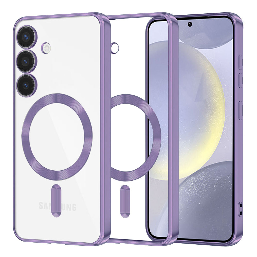 Coque MagSafe pour Samsung Galaxy S24+ S926, Techsuit, Luxury Crystal, Violet Clair