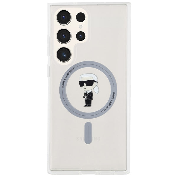 Étui MagSafe pour Samsung Galaxy S24 Ultra S928, Karl Lagerfeld, IML Ikonik Karl, Transparent