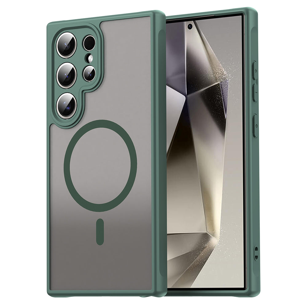 Coque MagSafe pour Samsung Galaxy S24 Ultra S928, Techsuit, HaloFrost II, Vert