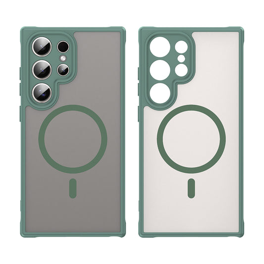 Coque MagSafe pour Samsung Galaxy S24 Ultra S928, Techsuit, HaloFrost II, Vert
