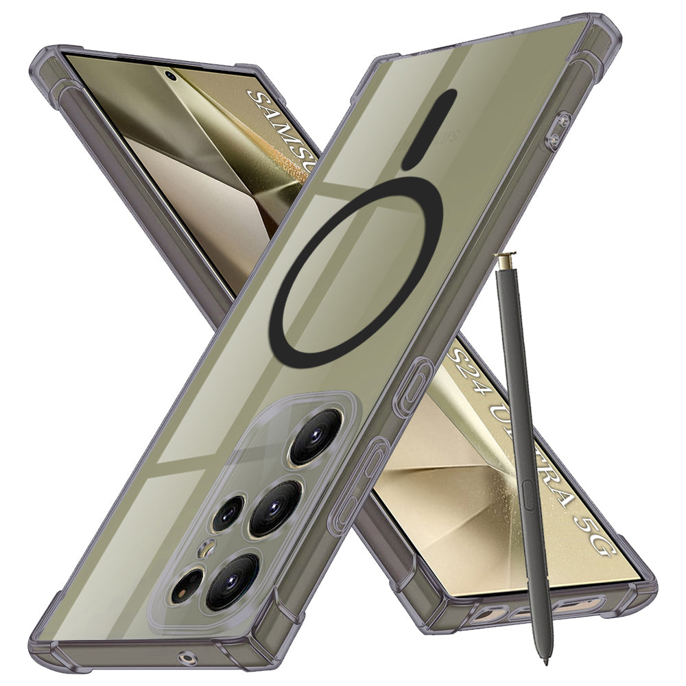 Coque MagSafe pour Samsung Galaxy S24 Ultra S928, Techsuit, Transparente Antichoc, Fumé