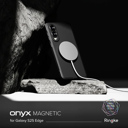 Coque MagSafe pour Samsung Galaxy S25 Edge S937, Ringke, Onyx, Noire