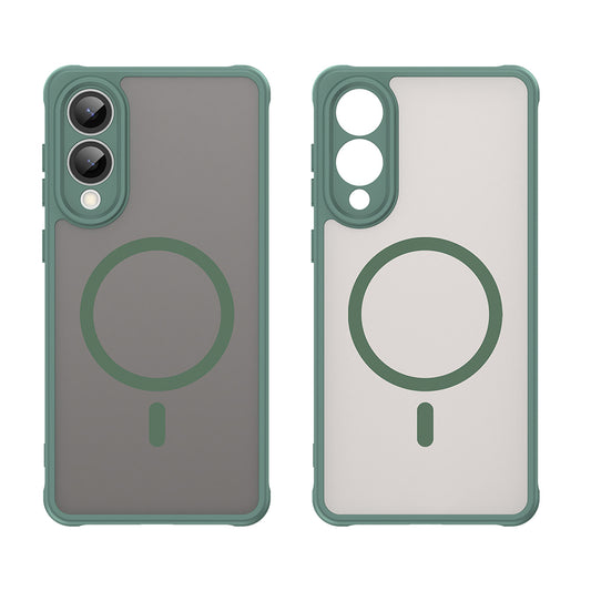 Coque MagSafe pour Samsung Galaxy S25 Edge S937, Techsuit, HaloFrost II, Vert