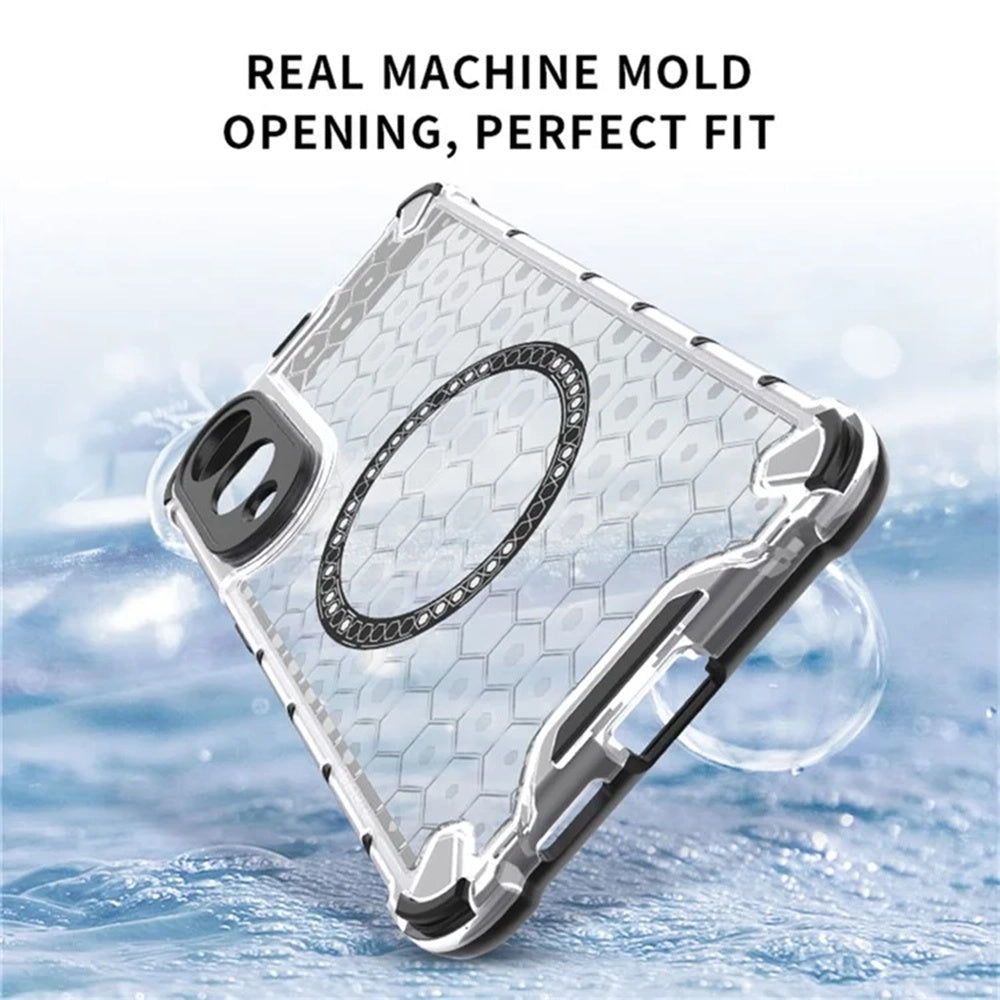 Coque MagSafe pour Samsung Galaxy S25 Edge S937, Techsuit, HoneyComb Shield, Blanche
