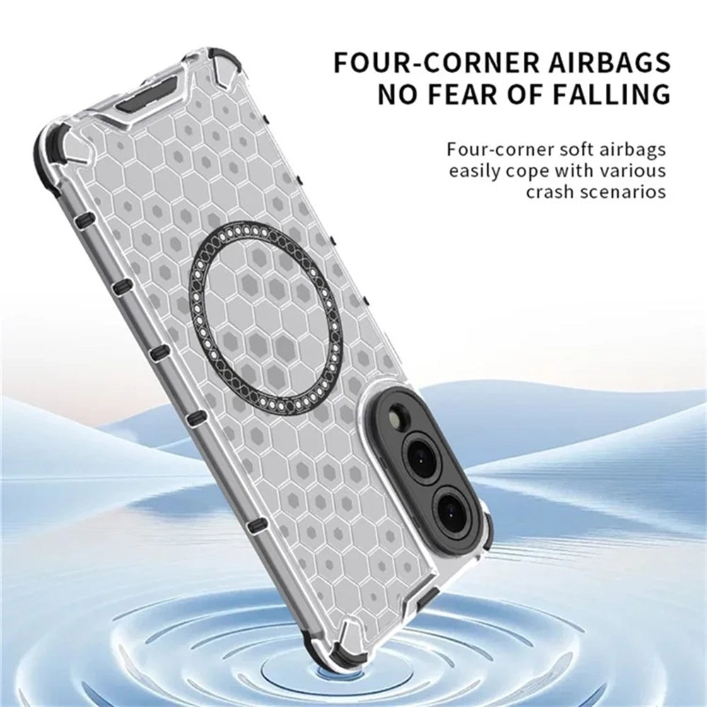 Coque MagSafe pour Samsung Galaxy S25 Edge S937, Techsuit, HoneyComb Shield, Noire