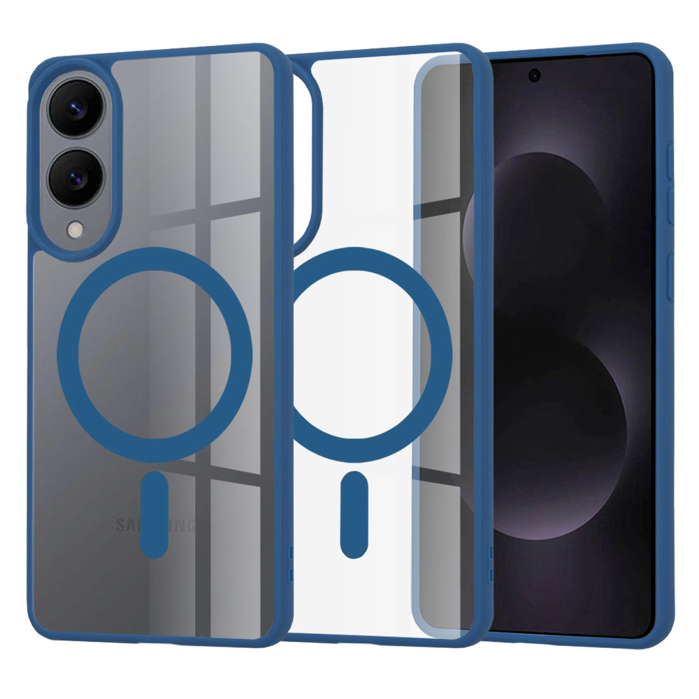 Coque MagSafe pour Samsung Galaxy S25 Edge S937, Techsuit, Pro, Bleue