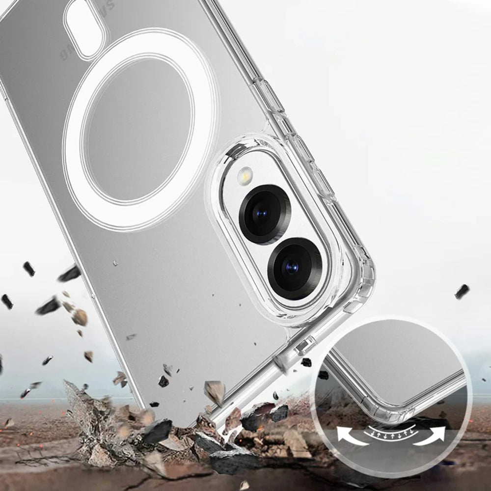 Coque MagSafe pour Samsung Galaxy S25 Edge S937, Techsuit, Pro, Transparente
