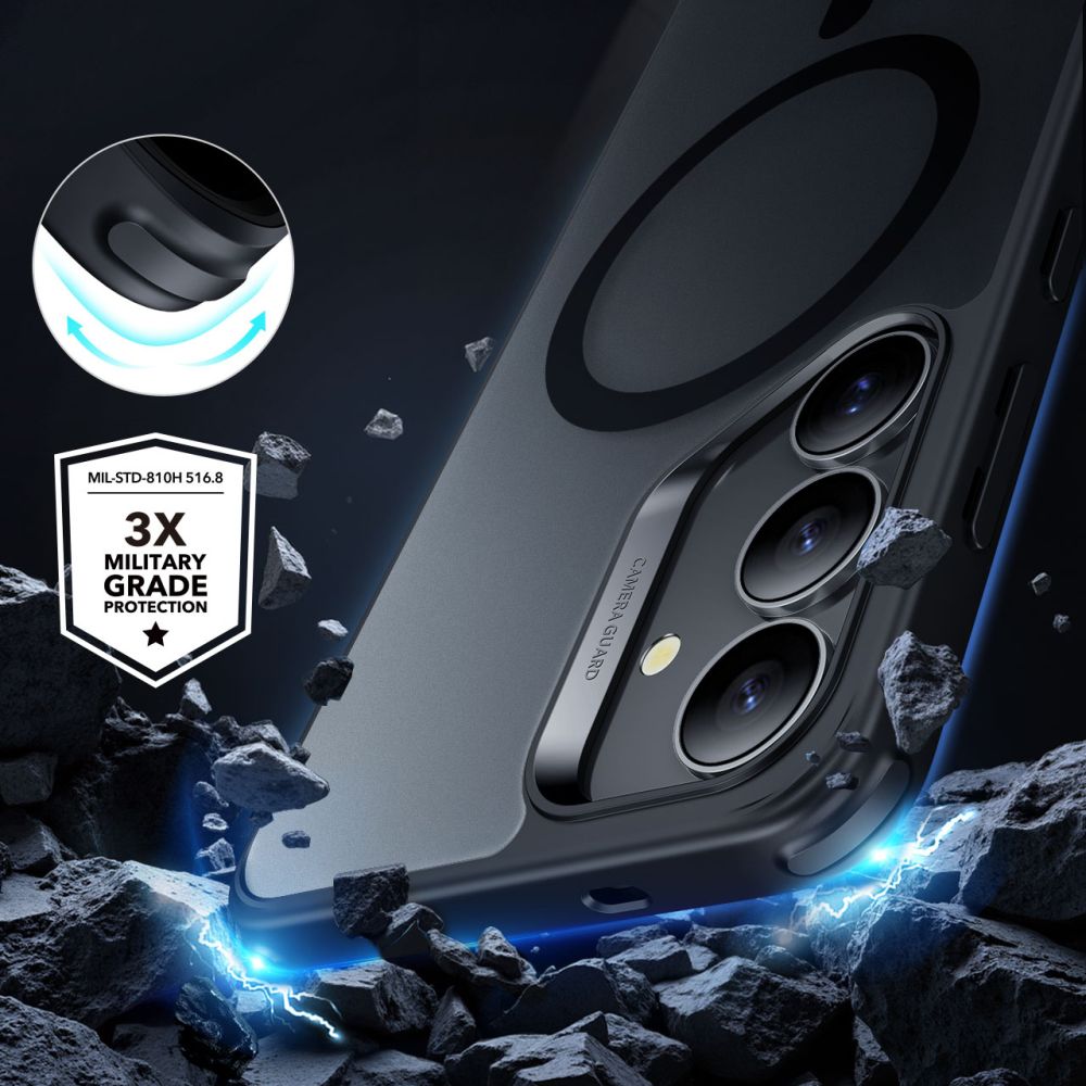 Coque MagSafe pour Samsung Galaxy S25+ S936, ESR, Classic Hybrid, Noire Satinée