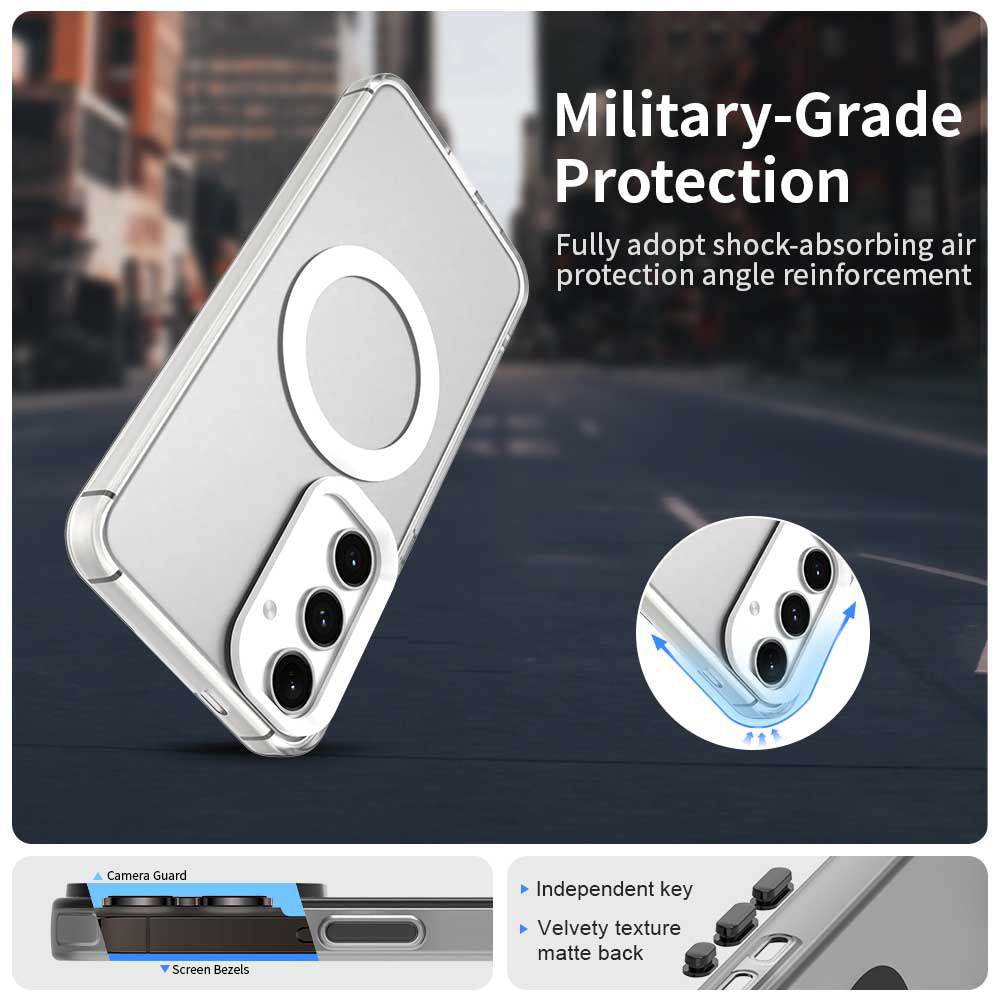 Coque MagSafe pour Samsung Galaxy S25+ S936 / S24+ S926, Techsuit, CandyCase, Blanche