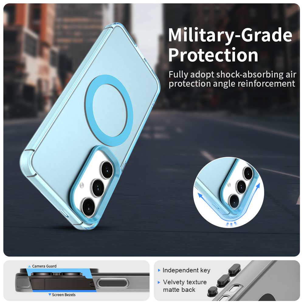 Coque MagSafe pour Samsung Galaxy S25+ S936 / S24+ S926, Techsuit, CandyCase, Bleue