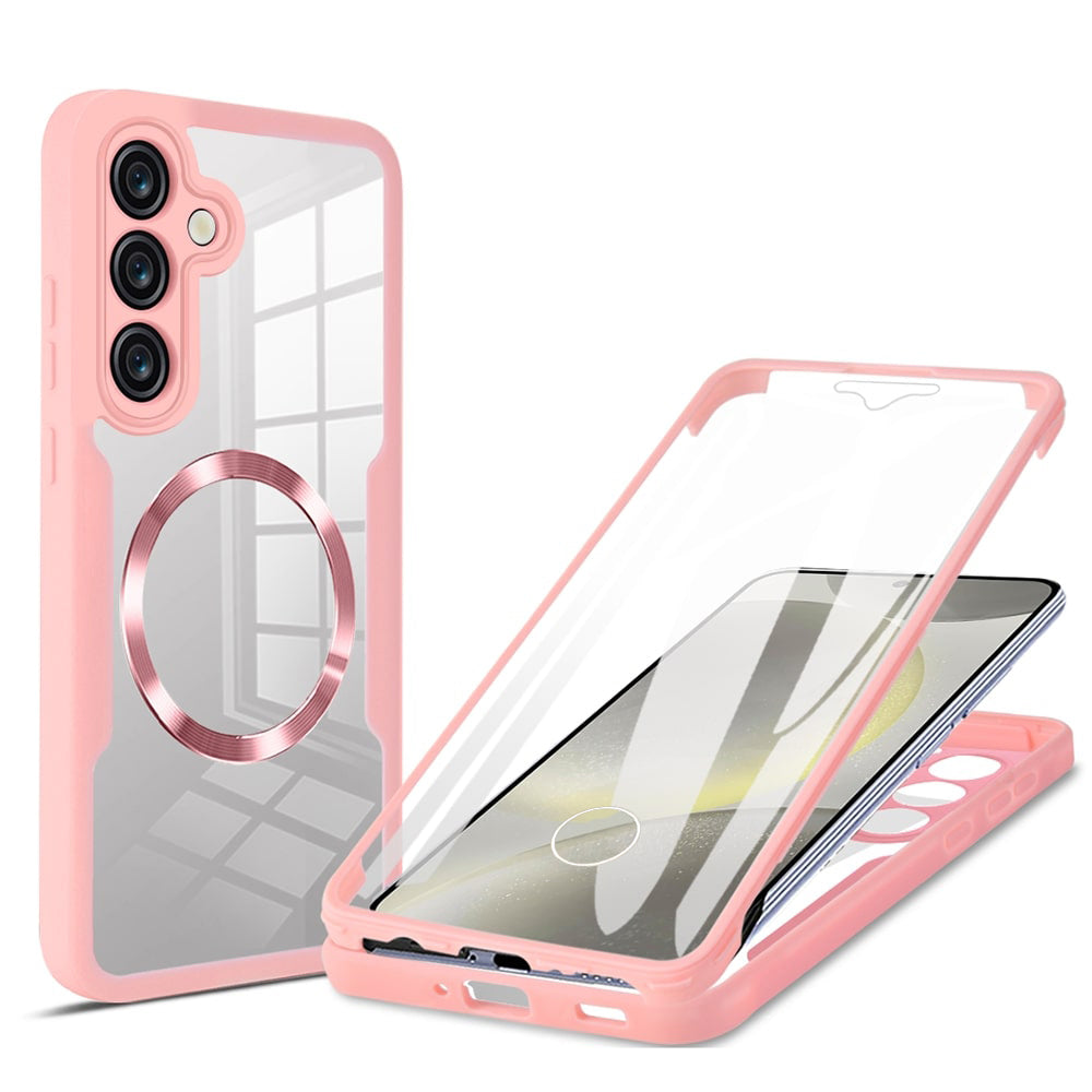 Coque MagSafe pour Samsung Galaxy S25+ S936, Techsuit, ColorVerse 360, Rose