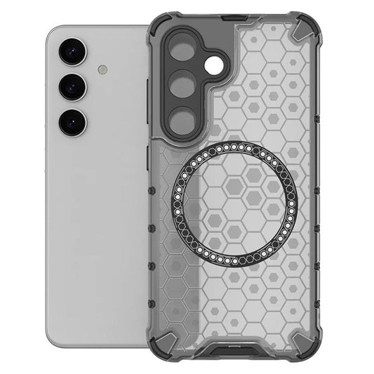 Coque MagSafe pour Samsung Galaxy S25+ S936, Techsuit, HoneyComb Shield, Noire