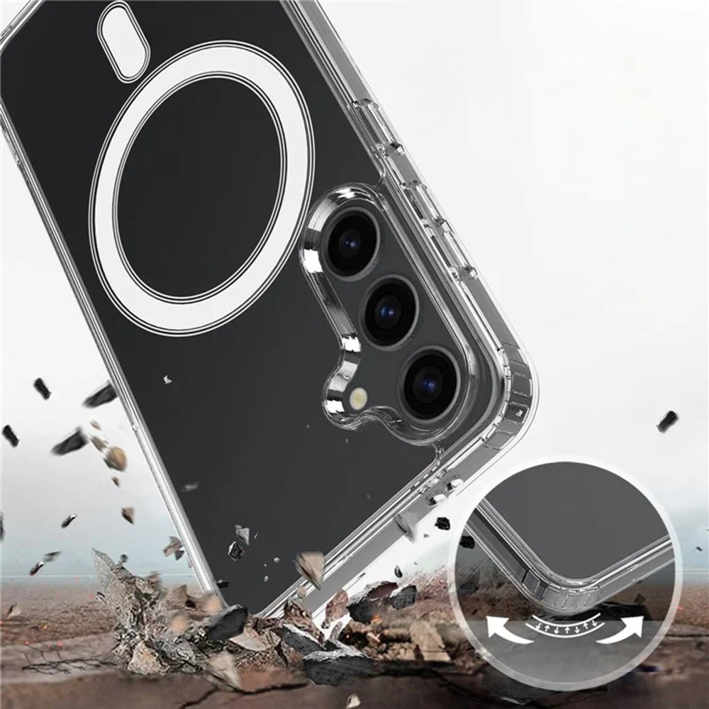 Coque MagSafe pour Samsung Galaxy S25+ S936, Techsuit, Pro, Transparente