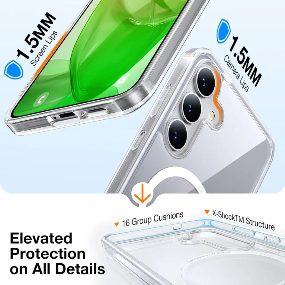 Coque MagSafe pour Samsung Galaxy S25+ S936, Torras, Guardian, Transparente