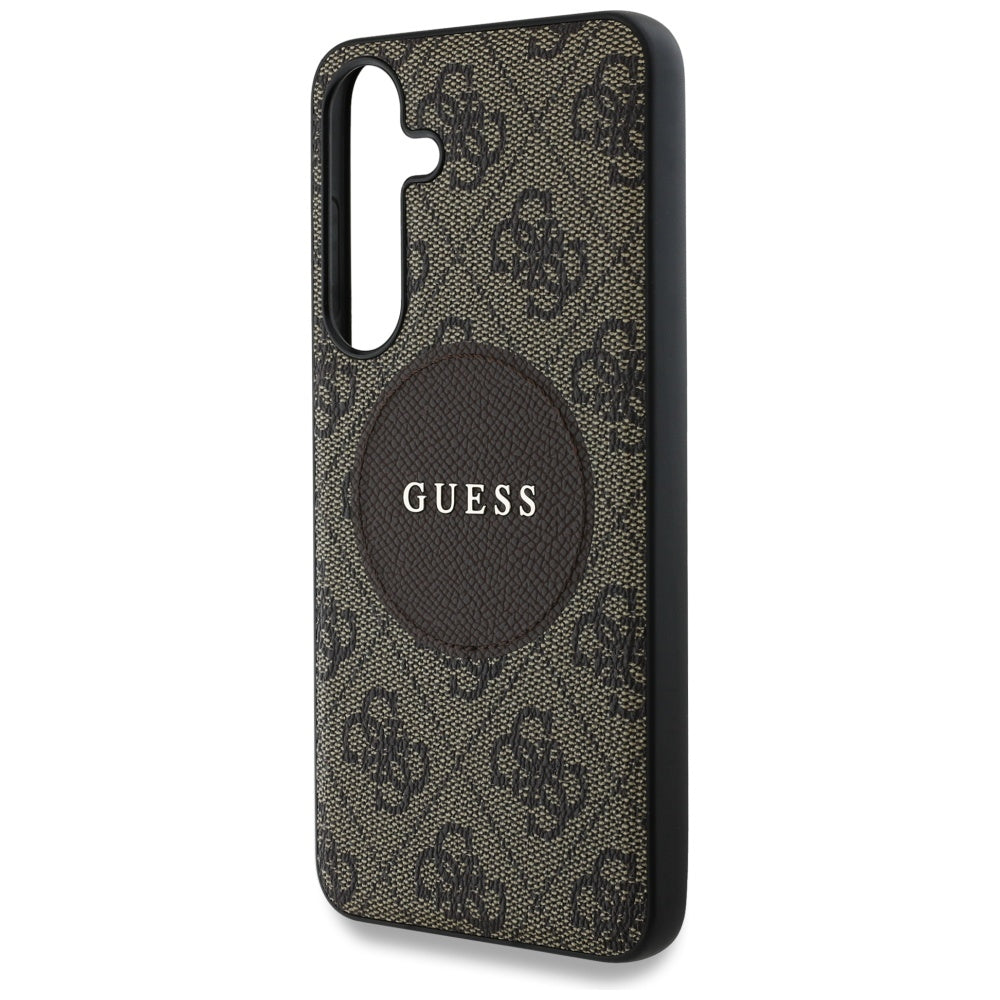 MagSafe Case for Samsung Galaxy S25 S931, Guess, 4G Circle Classic Logo, Brown
