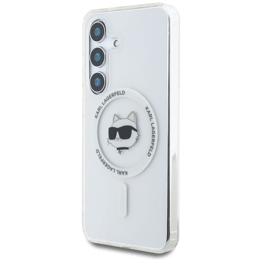 Coque MagSafe pour Samsung Galaxy S25 S931, Karl Lagerfeld, IML Choupette's Head, Blanche