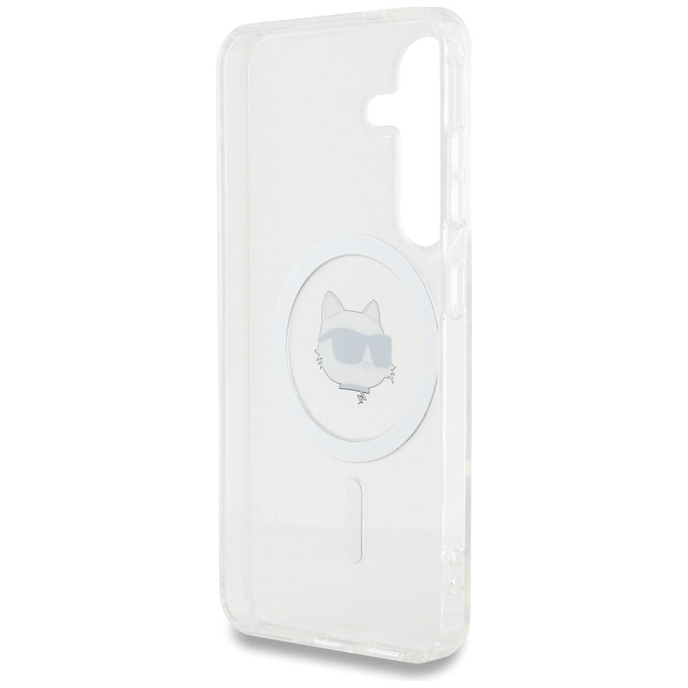 MagSafe Case for Samsung Galaxy S25 S931, Karl Lagerfeld, IML Choupette's Head, White