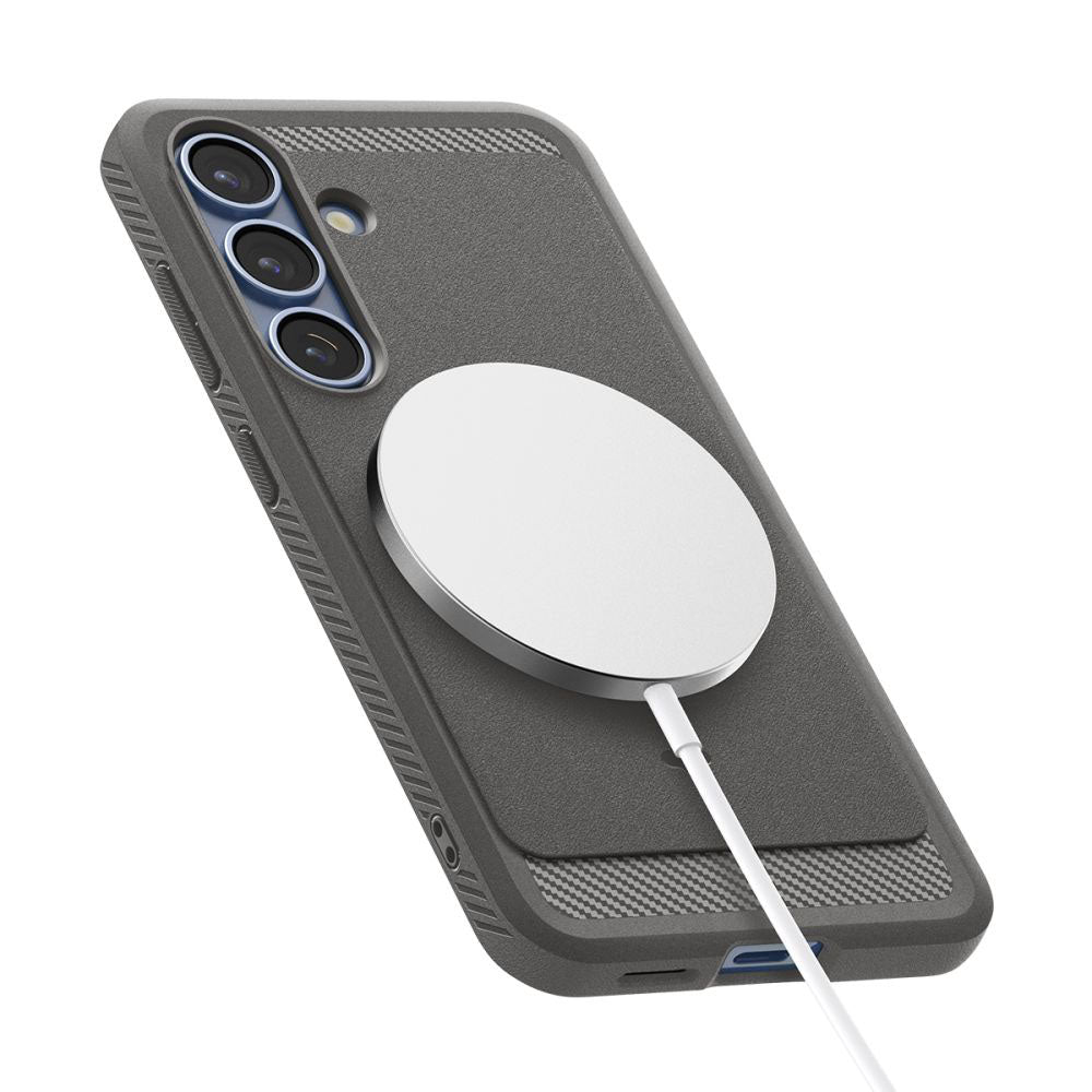 Étui MagSafe pour Samsung Galaxy S25 S931, Spigen, Rugged Armor, Gris ACS08999