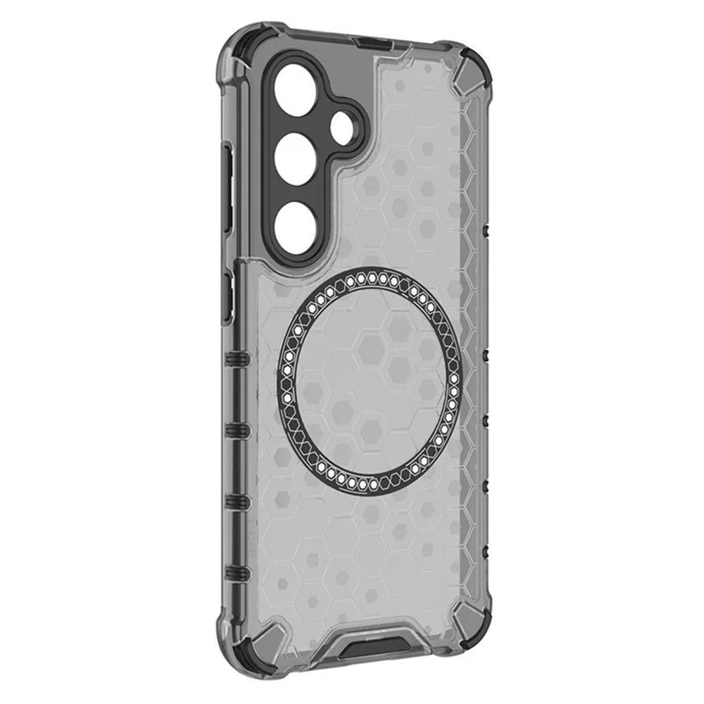 Coque MagSafe pour Samsung Galaxy S25 S931, Techsuit, HoneyComb Shield, Noire